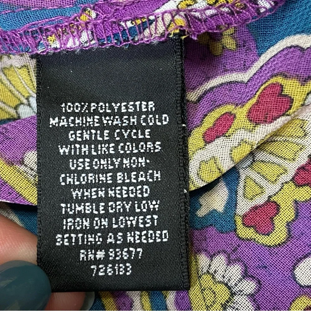 3/$20 NICOLE BY NICOLE MILLER Blouse Paisley Mandala Print 3/4 Sleeve Top Medium